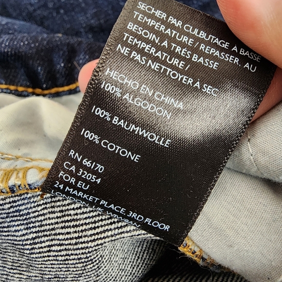 Urban Outfitters BDG Wide Leg Jeans High Waist Dark Wash Size 29 Skater - Picture 14 of 14